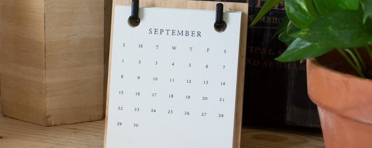 Foto von einem Kalender mit dem Septemberblatt 