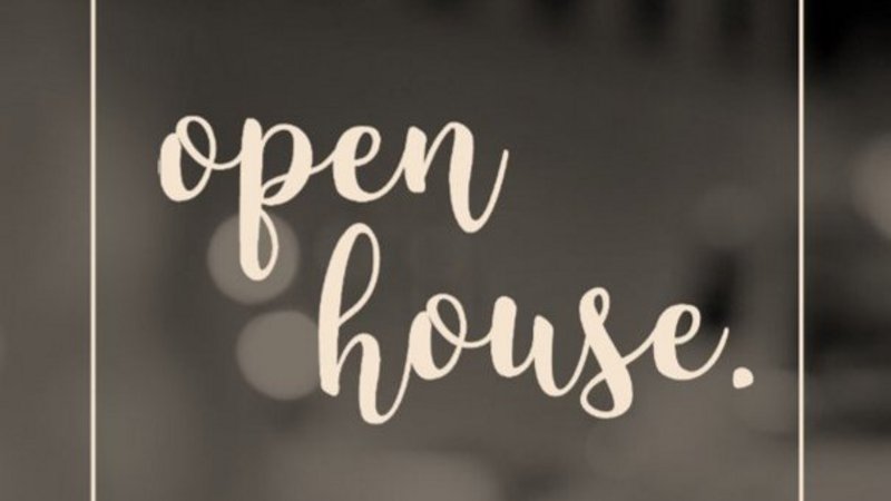 Schriftzug mit dem Text "open house"